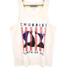 Chubbies Tank Top Men’s Beige Butt Tank Top 4th of July Cotton SIze Large