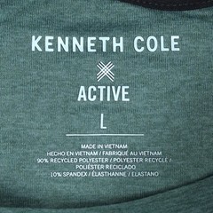 Kenneth Cole Tech Raglan Active Tee Shirt Sz L Marine Stretch Soft Curved Hem