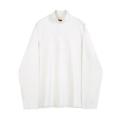 Mens Bottoming Long Sleeved Tee Thin T-Shirt Half Turtleneck Loose Crewneck Tops