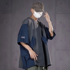MFCT Men’s Patchwork I-tech Tee Pocket Streetwear Cargo T-shirt