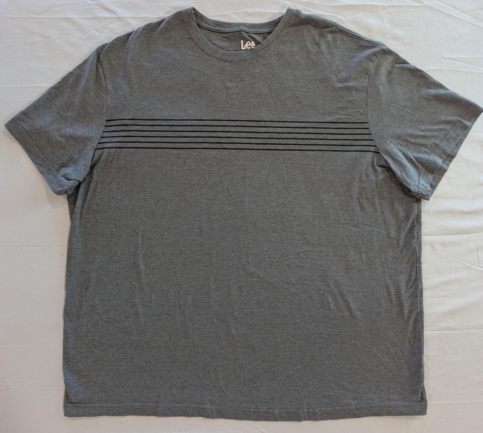 Lee Shirt Mens 2XL Gray Striped Pima Cotton Tagless Stretch Short Sleeve Tee gallery