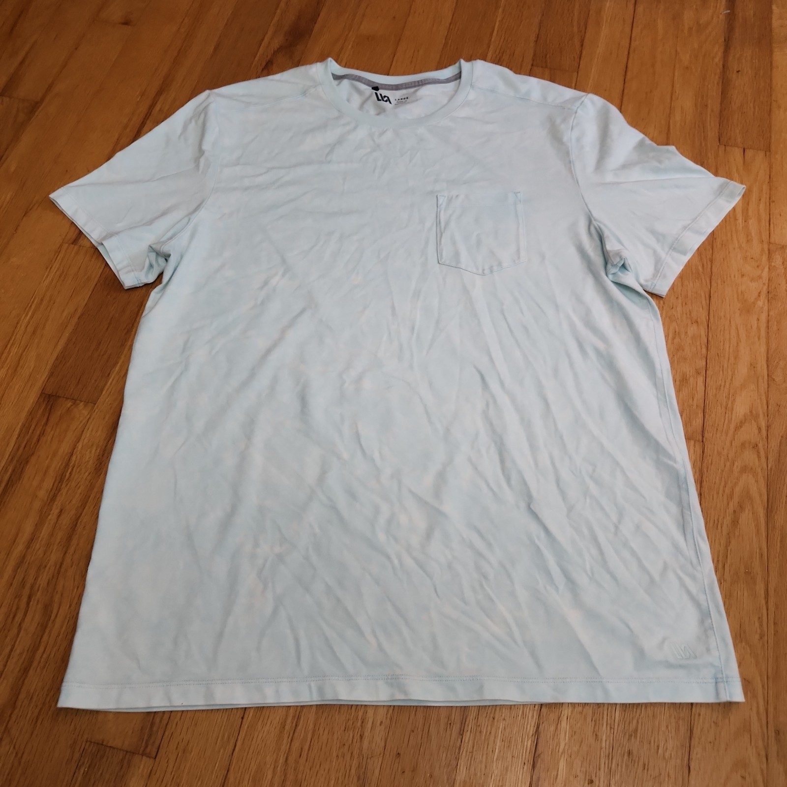VRST Mens Essential Short Sleeve Pocket Tee: Sz Large, Lt Blue & White Tie-Dye gallery