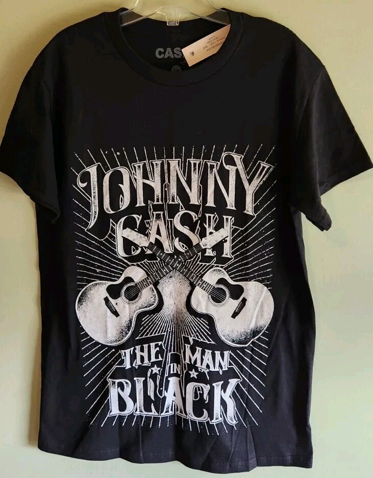 Johnny Cash Men’s SMALL 34-36 The Man In Black Tee T-Shirt Country Music #10724