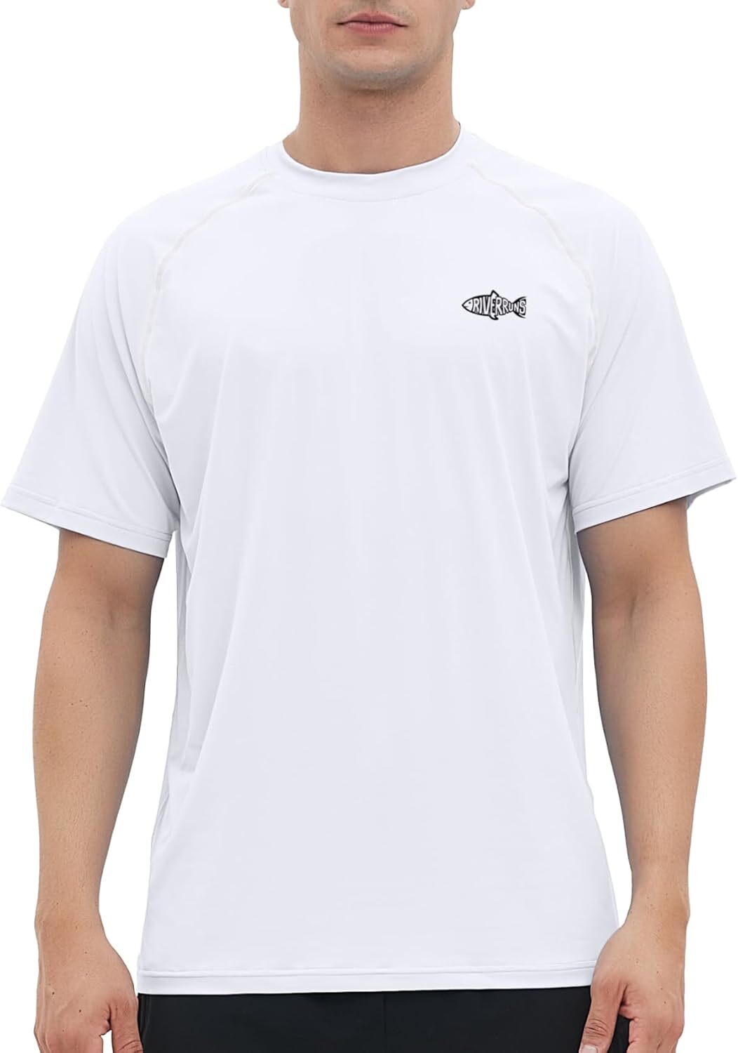 Men's Rash Guard Short Sleeve UPF 50 Quick Dry Sun Protection Fishing T Shirt gallery