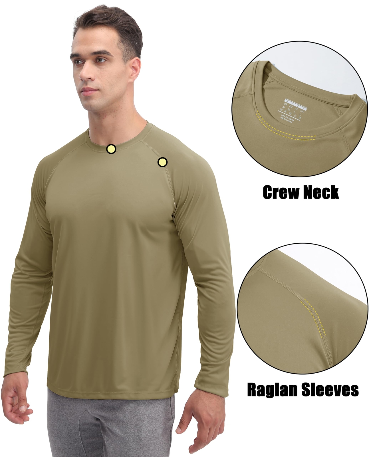UPF50+ Men's Long Sleeve Sun Protection UV Shirts Rash Guard Hiking Running Tops gallery