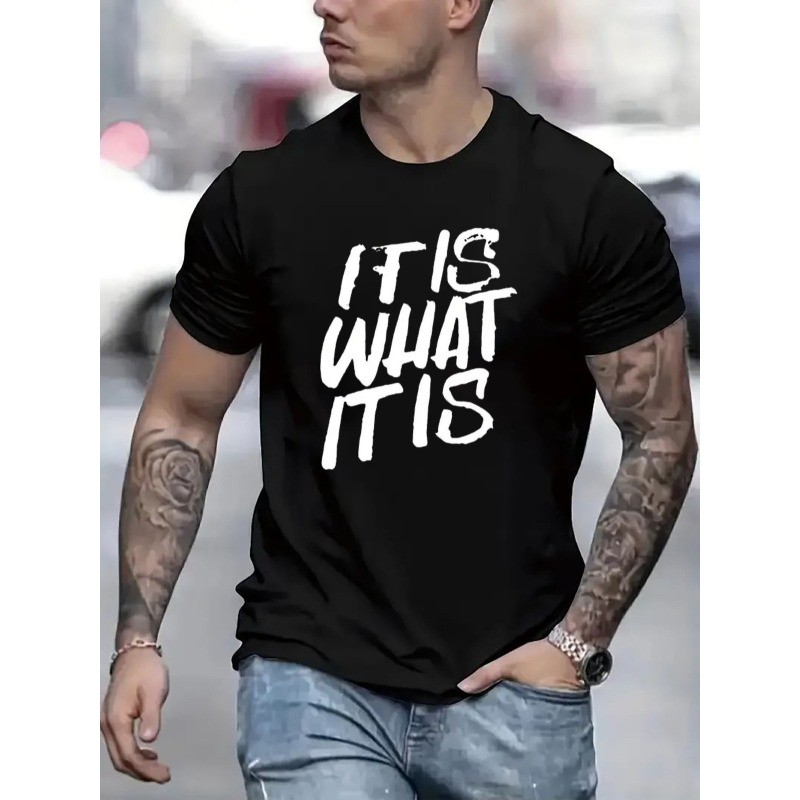 It Is What It Is Funny Quote Graphic T-Shirt Casual Unisex Tee gallery