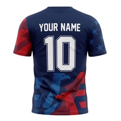 Custom USA Soccer Jersey Personalized Name Number Football Fan Shirt
