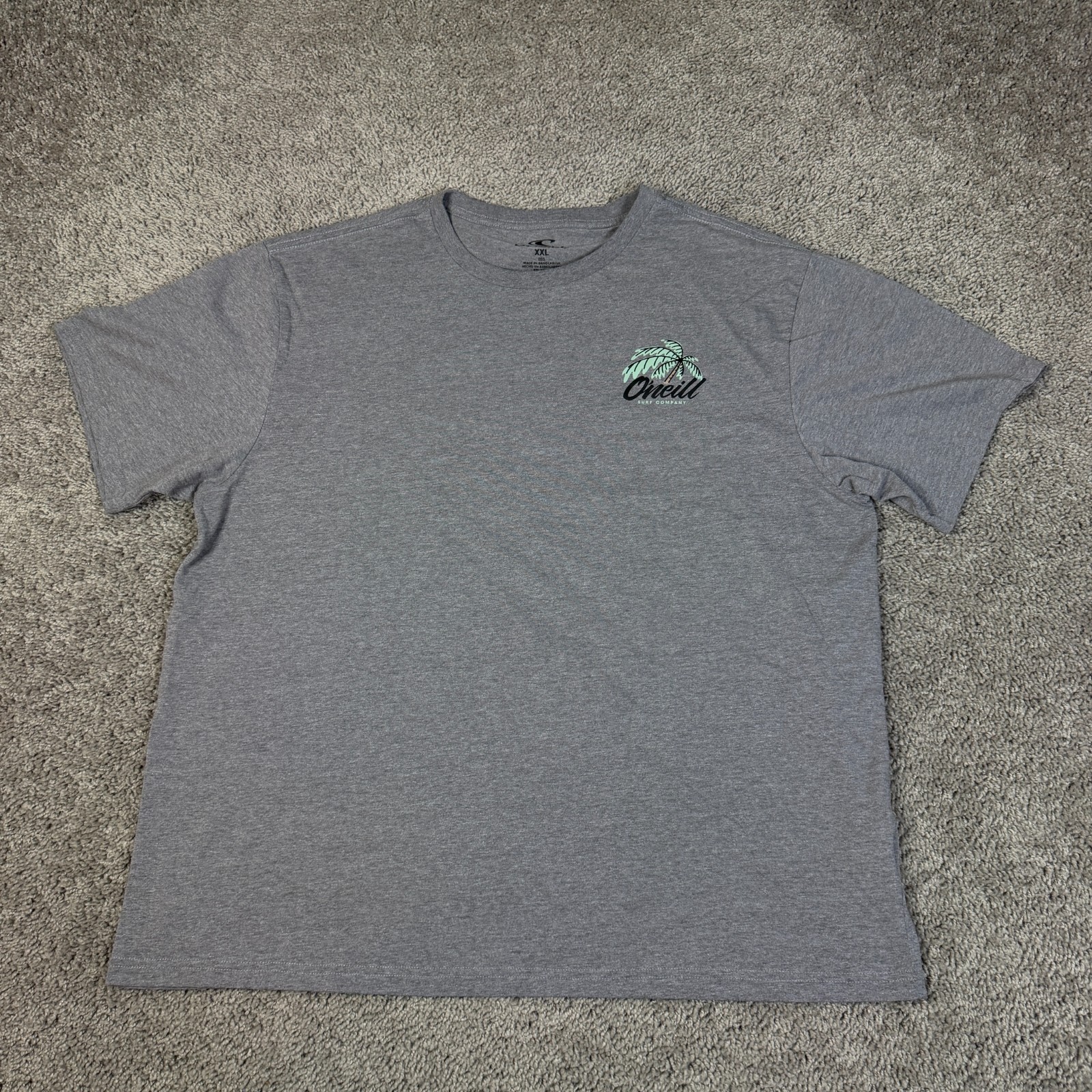 O'Neill Shirt Mens 2XL Gray Palm Tree Graphic Crew Neck Tagless Cotton gallery