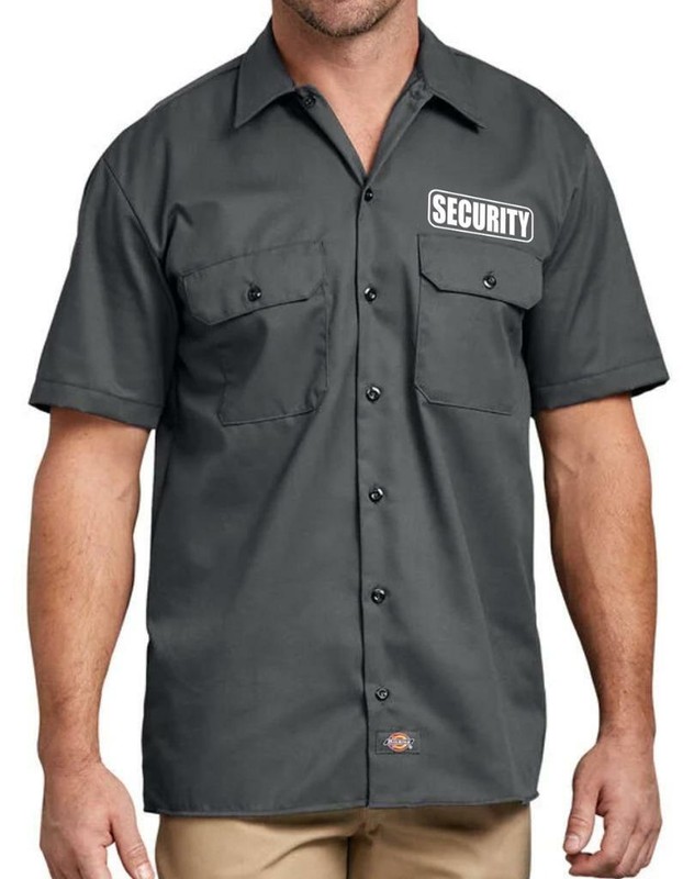 NEW MENS PRINTED SECURITY GUARD UNIFORM HEAVY THICK BUTTONS WORK DICKIES SHIRTS gallery