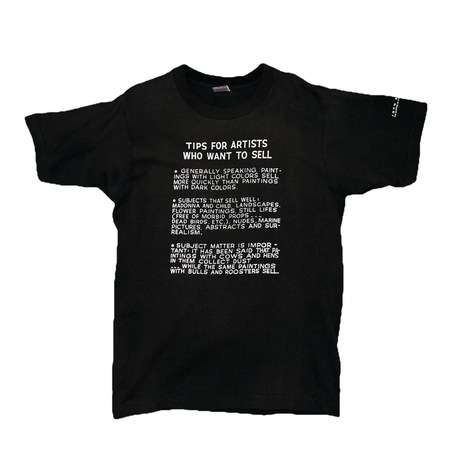 Vintage John Baldessari Tips For Artists Shirt MOCA Museum Art Medium gallery