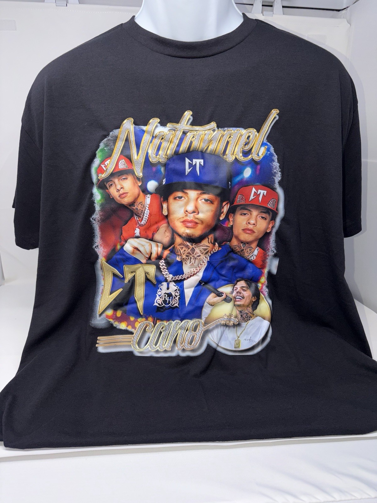 Natanael Cano Y2K Vintage Graphic Tee Black Hanes Large Corridos Streetwear Sz L