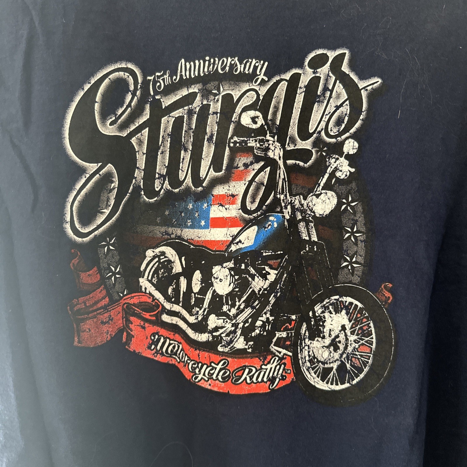 Sturgis 75th Anniversary 2015 Black Hills Rally T-Shirt 2XL Navy gallery