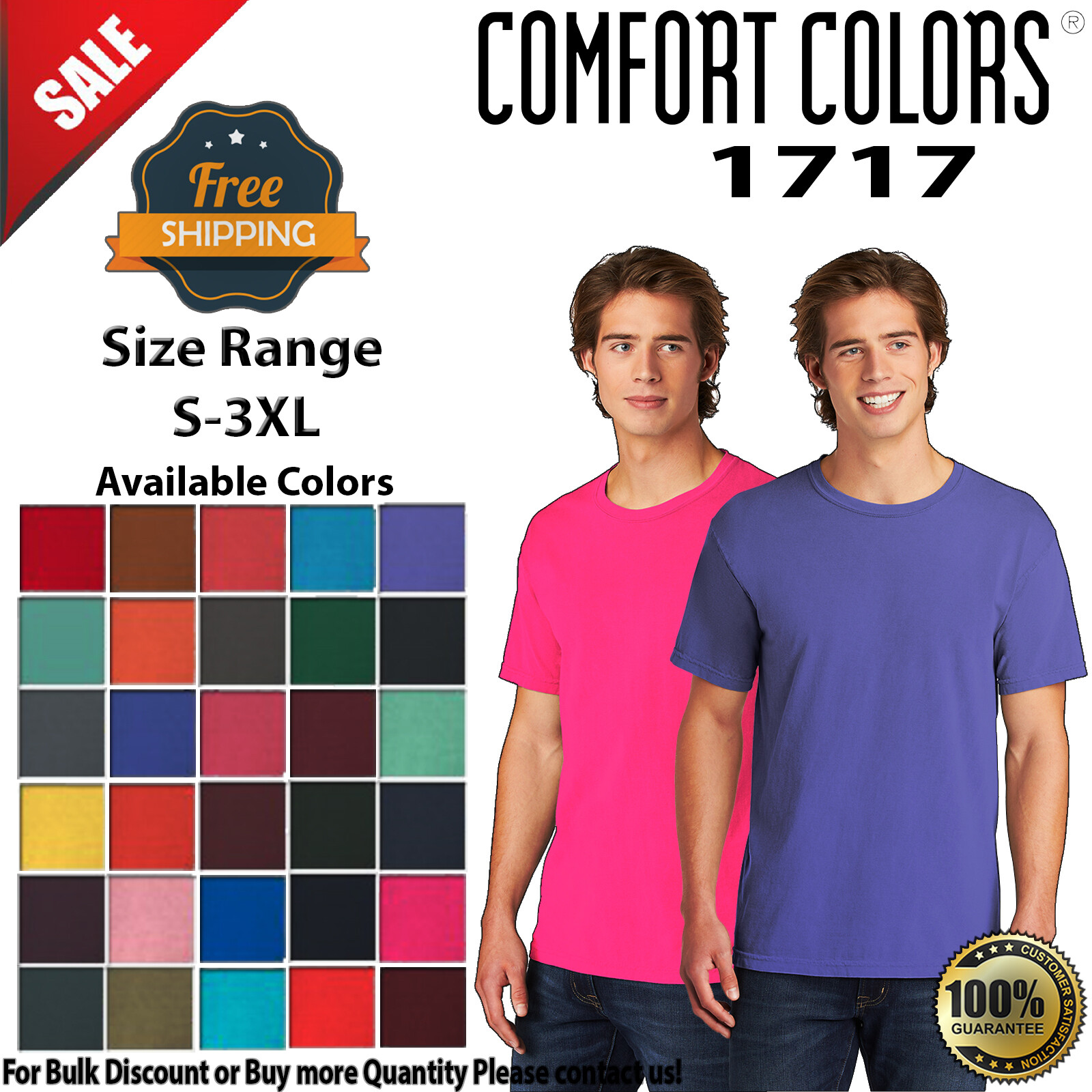 COMFORT COLORS 1717 Mens Short Sleeve Heavyweight Crew Neck Stylish T-Shirt gallery