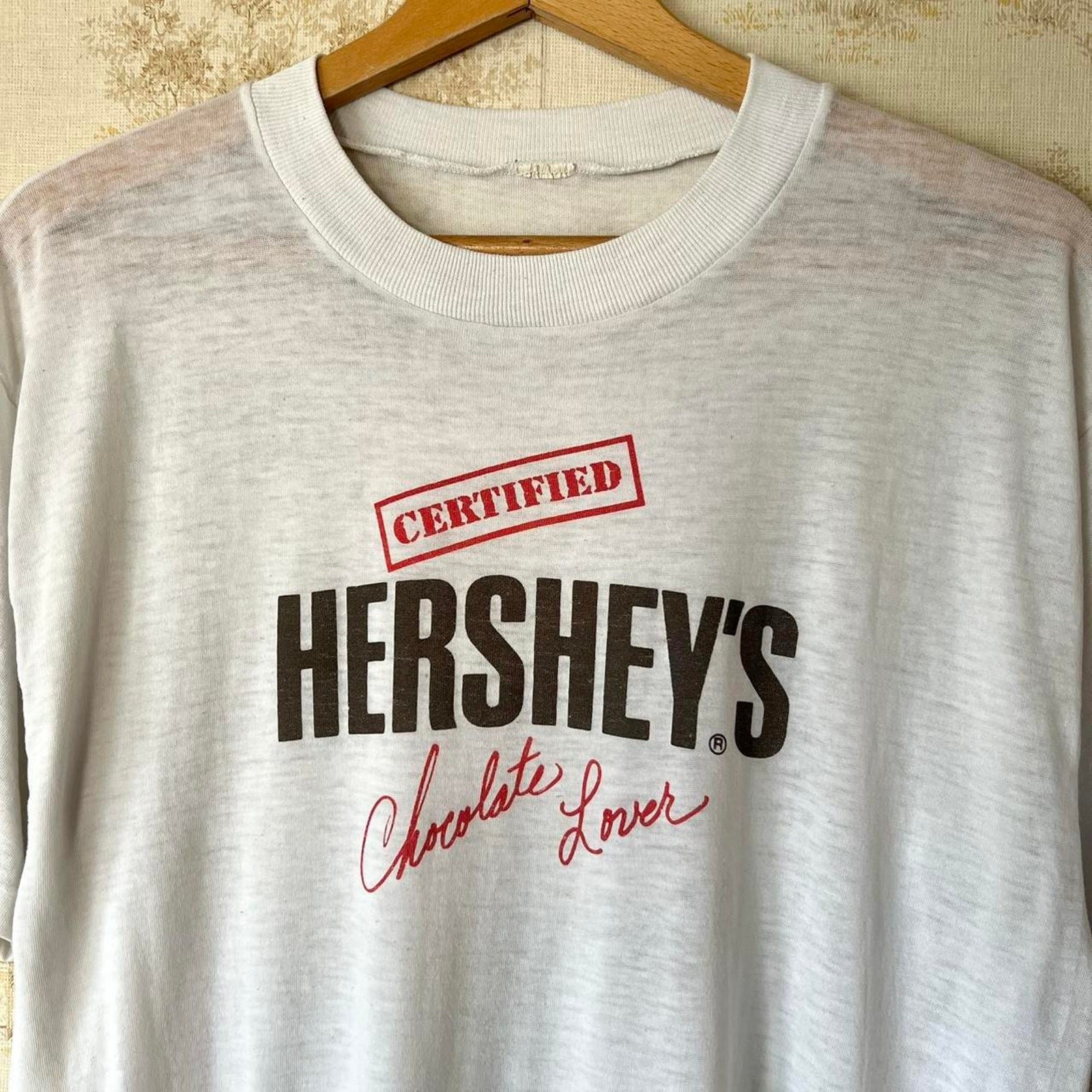 Vintage 1980s Hershey’s T-Shirt | Chocolate Lover Threadbare Promo | L