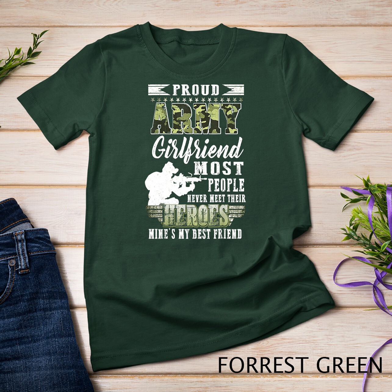 Womens Proud Army Girlfriend Most People T-Shirt Unisex T-shirt gallery