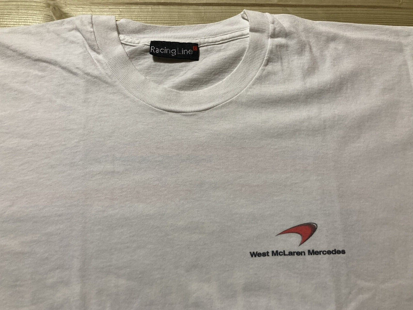 West McLaren Mercedes Formula 1 Racing Team Tee T Shirt Size L White Vintage gallery