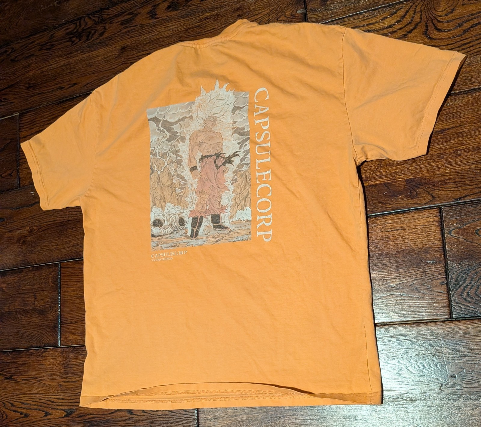 Dragon Ball Z Capsule Corp Orange Faded Graphic T-Shirt Men's Size XL gallery