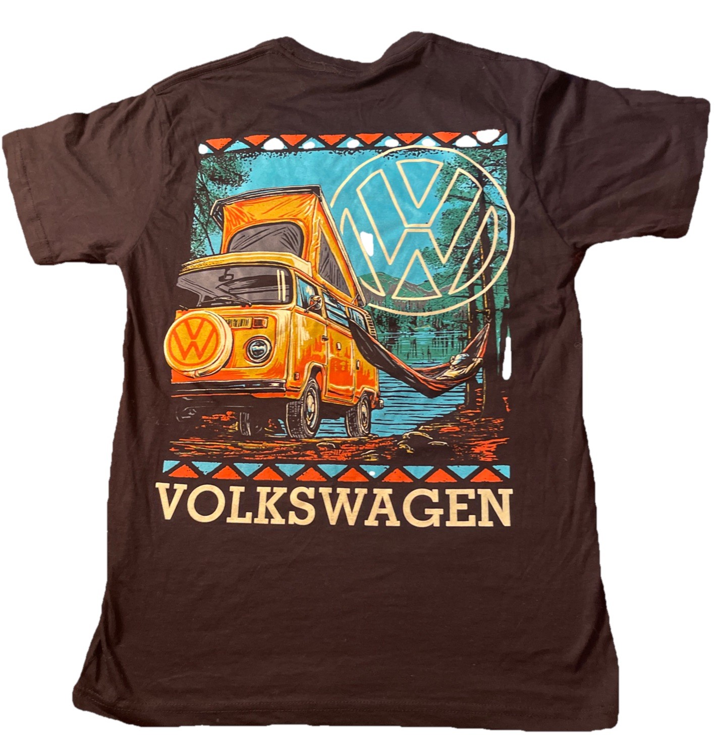 Volkswagen VW Bus Van Camper Size S Black T-Shirt Graphic Logo