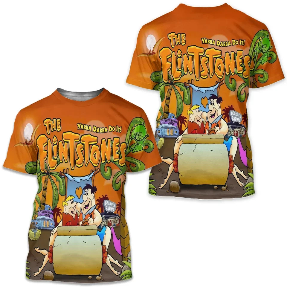 Summer Fashion Funny Cartoon Flintstones 3D Printing T-shirt V270 gallery
