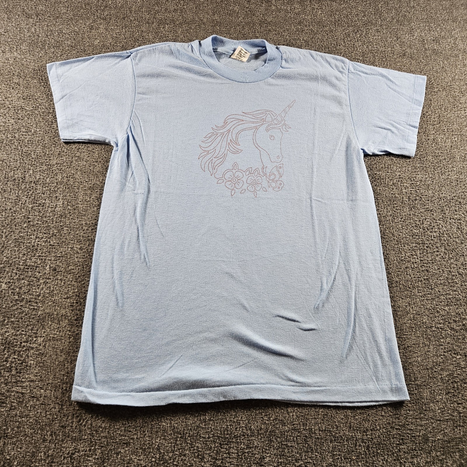Vintage Stedman Horse Graphic T-Shirt 70s 80s Blue Made In USA Size Large