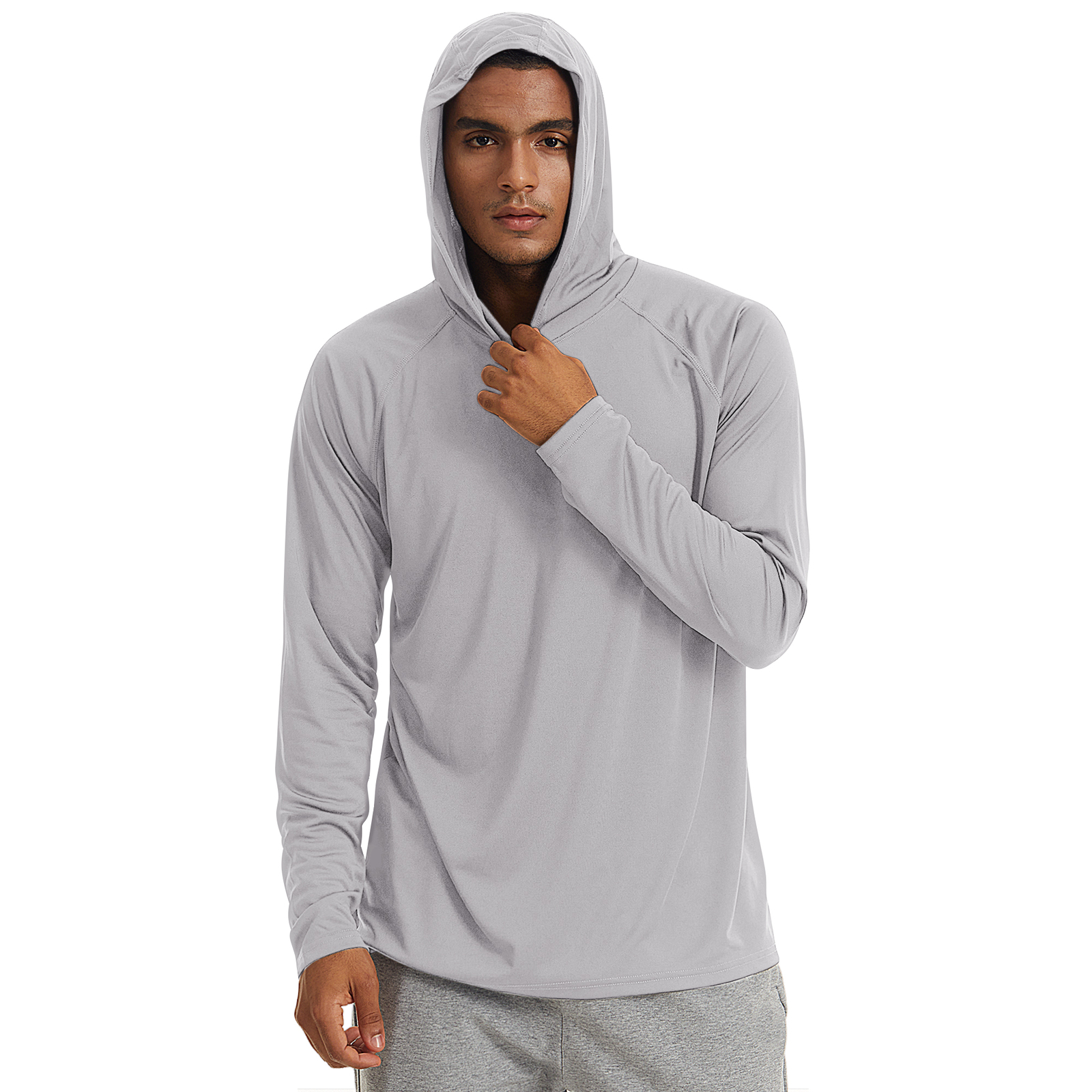 Men's UPF 50+ Hoodies Casual Long Sleeve Outdoor Hiking Fishing Sun Block Shirts gallery