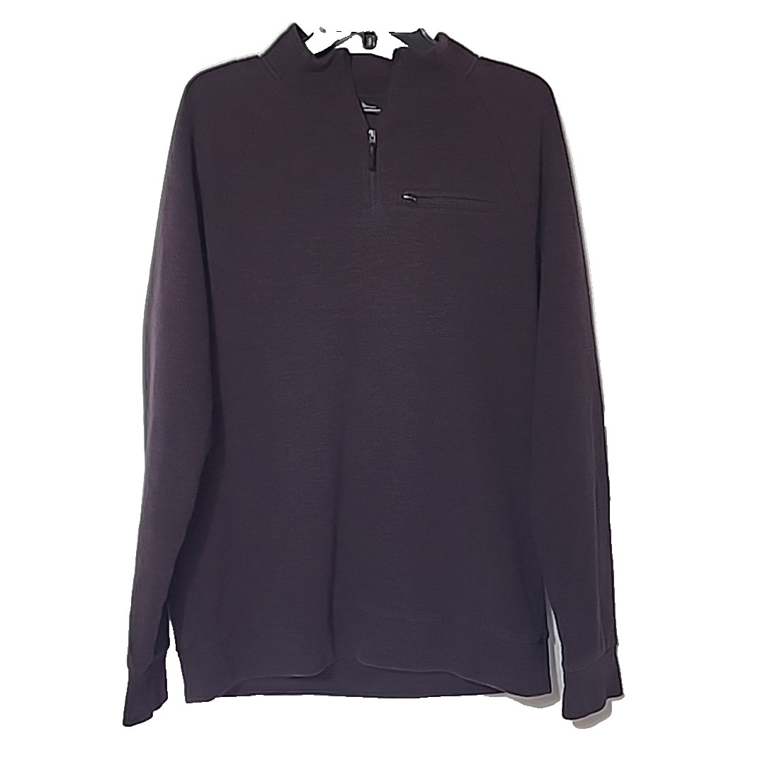 Marc Anthony 1/4 Zip Pullover Purple Black Slim Fit Men's Medium gallery