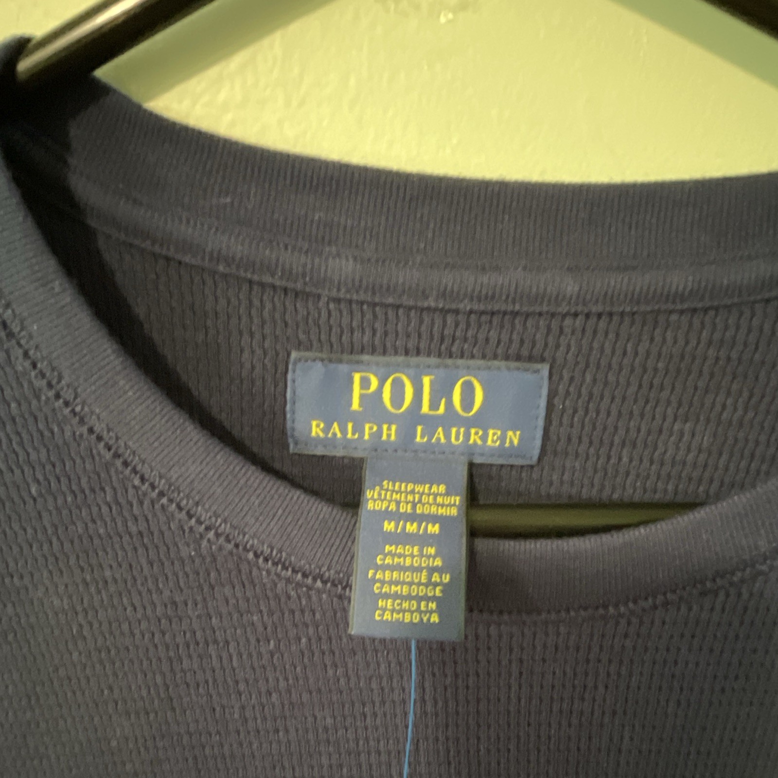 Polo Ralph Lauren Polo Bear Waffle-Knit Crewneck Thermal Pullover Shirt Navy M gallery