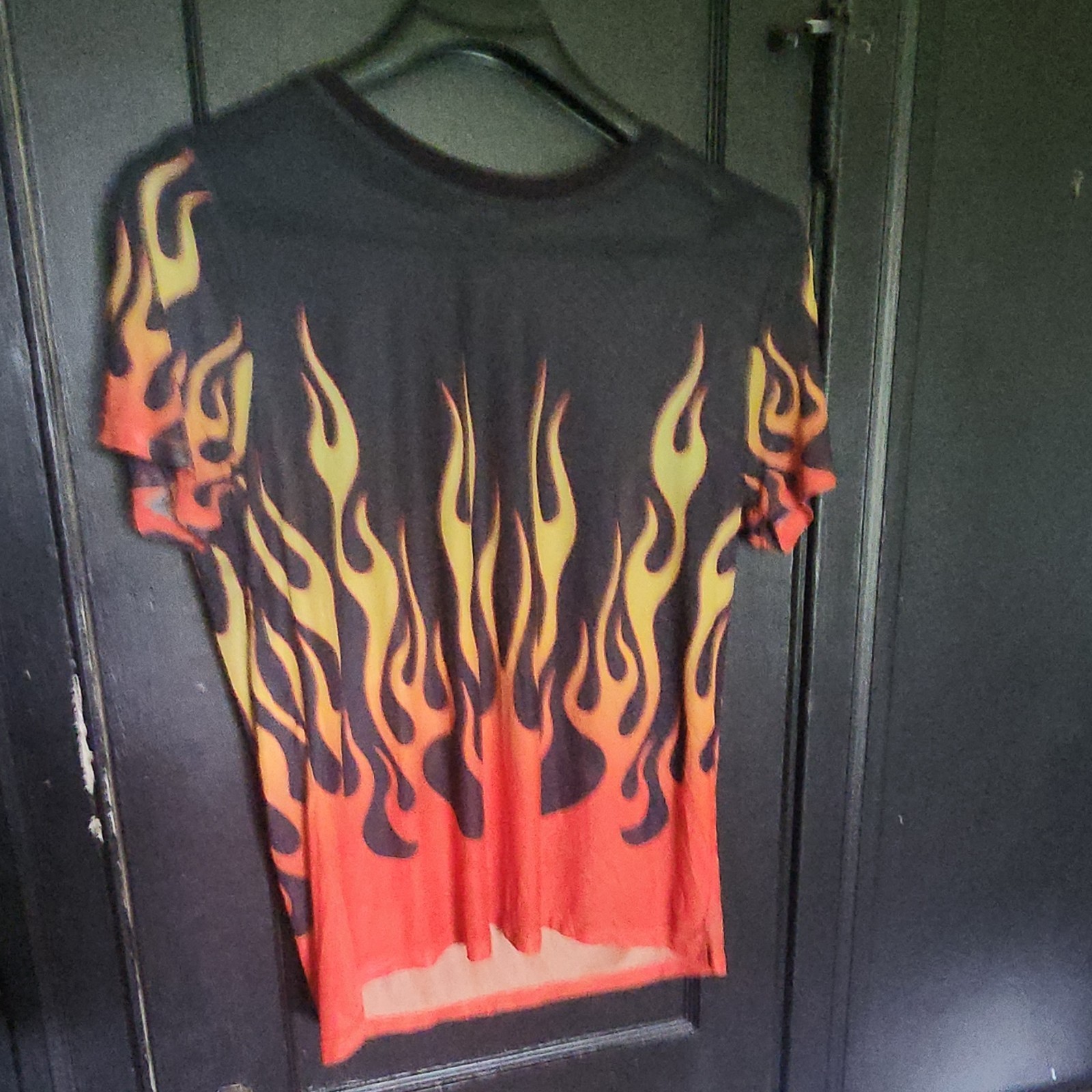 Hot Topic Flame Graphic Crew Neck Short Sleeve T-Shirt 2X Sheer Stretch gallery