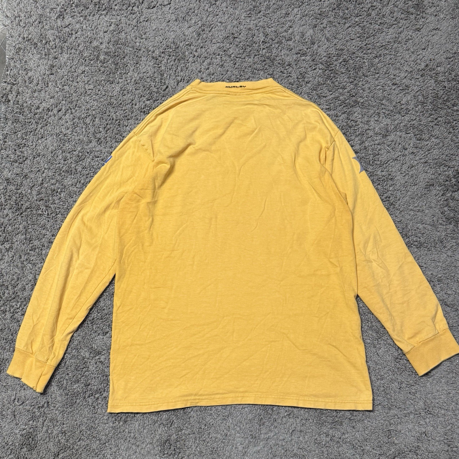 Vtg 90s Hurley USA Made Long Sleeve Shirt MD Blue Surf Skate Movement Internatio gallery