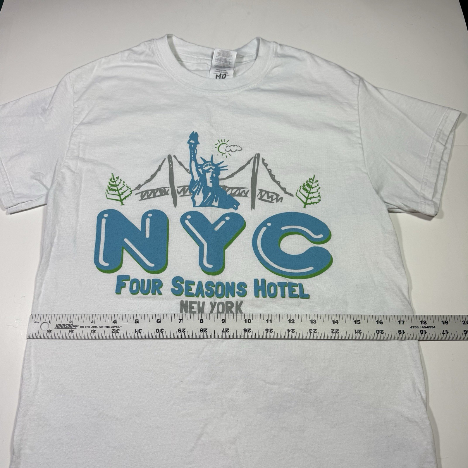 Adult Small New York City The Four Seasons Hotel T-Shirt NYC White Shirt gallery