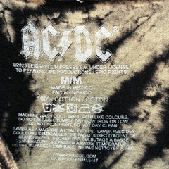 AC/DC Men’s Black Tan Tie-Dye Lightning Graphic Band T-Shirt Size M Spiral Music