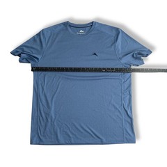 Tommy Bahama Mens Large Blue Performance Shirt Athletic Stretch Short Sleeve Tee