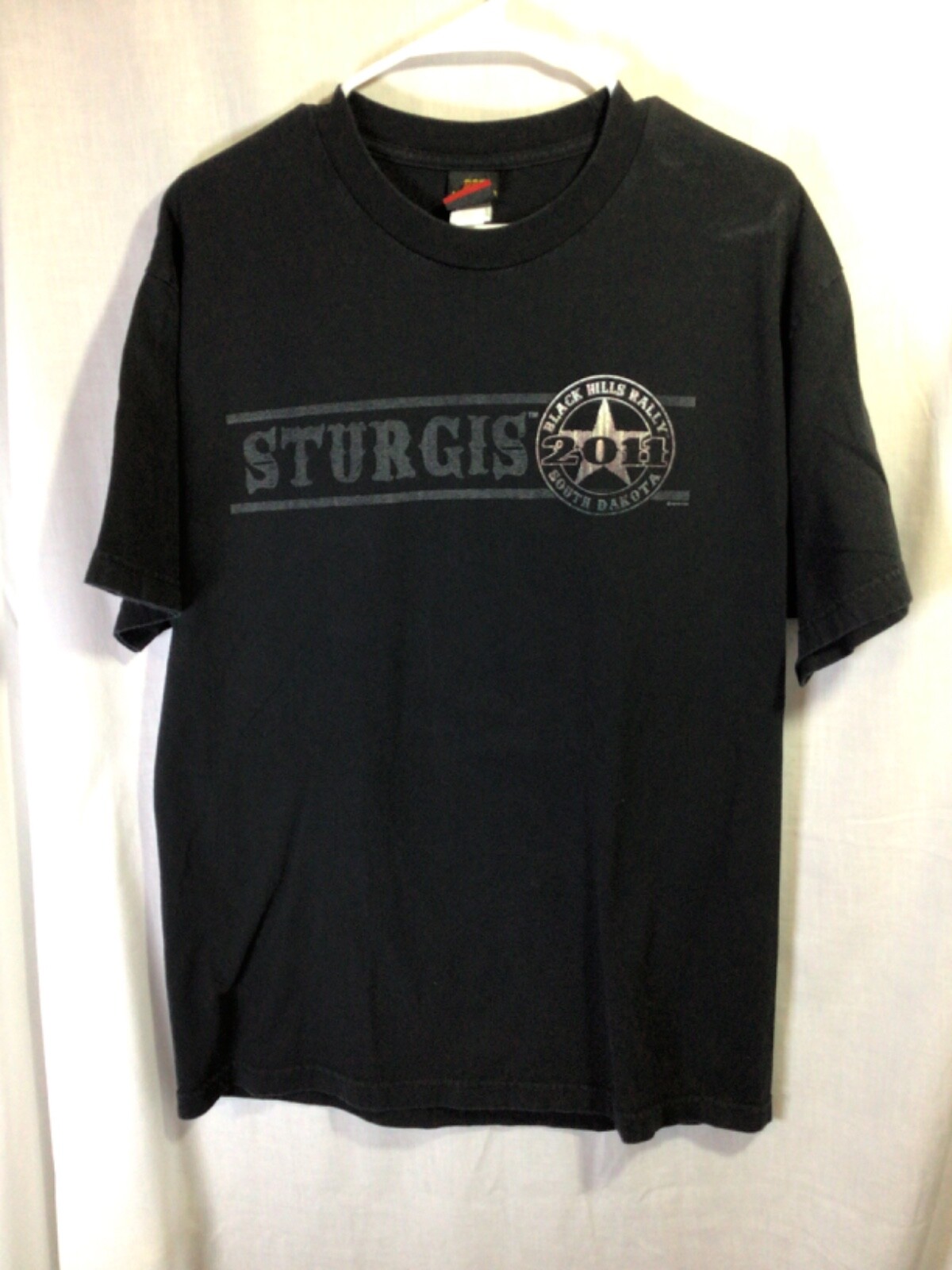 Sturgis 2011 Black Hills Motorcycle Rally (Skeleton) Black Large Cotton T Shirt
