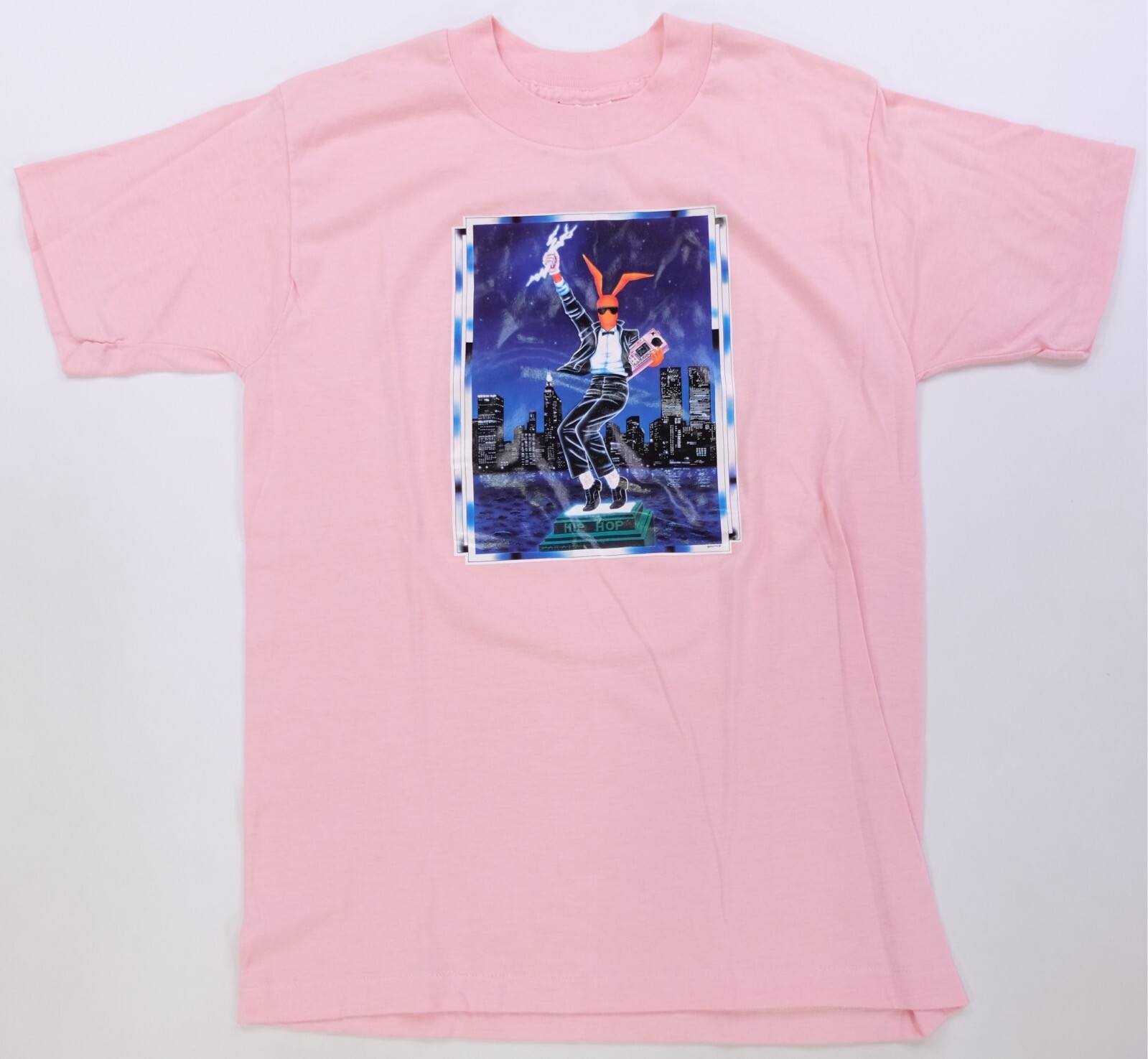 Rare VTG SUNBELT New York City NYC Hip Hop 1984 Bunny Lightning T Shirt 80s SZ M