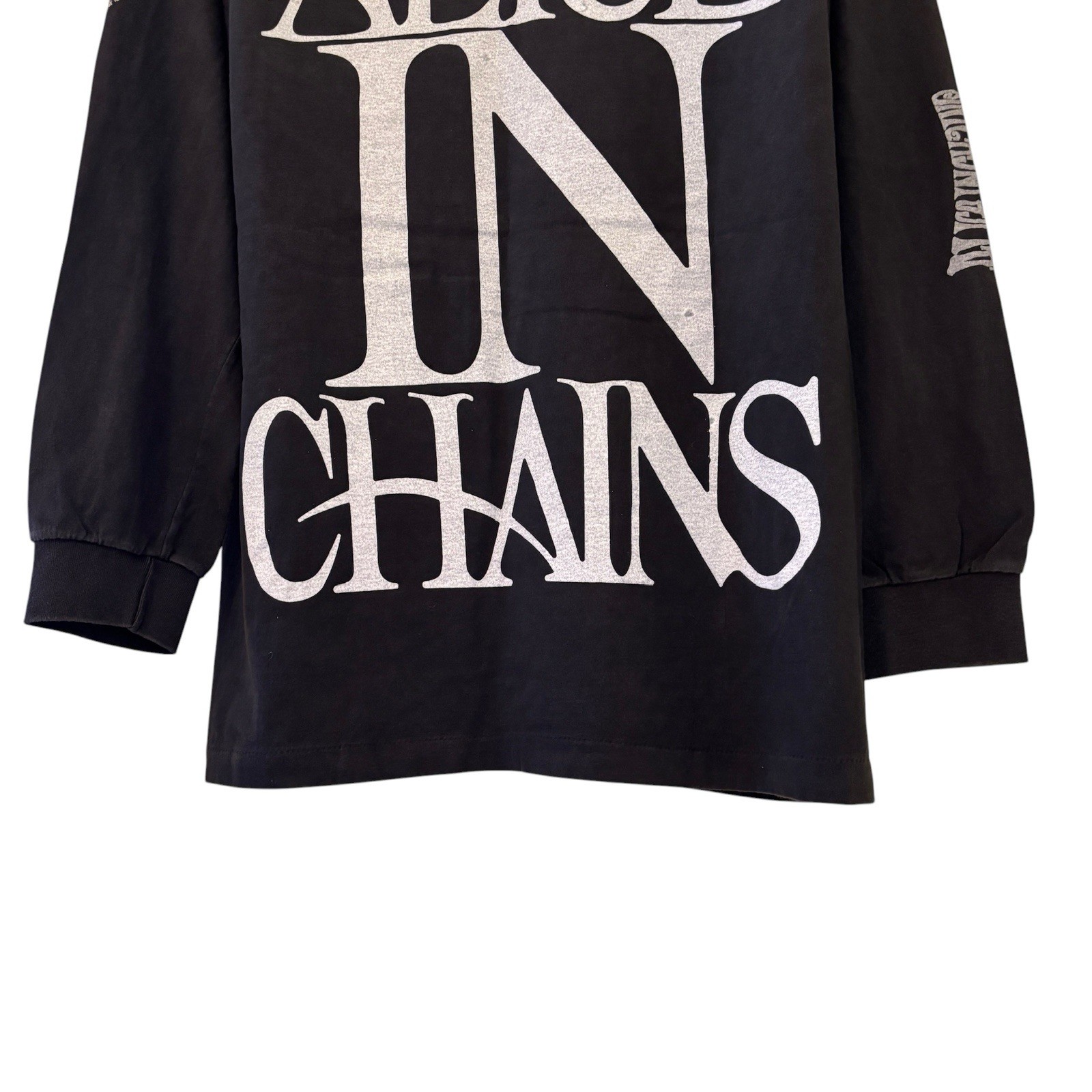 Vintage Alice In Chains Wonderland Black Long Sleeve 90s Band Sz L Shirt REPRINT gallery