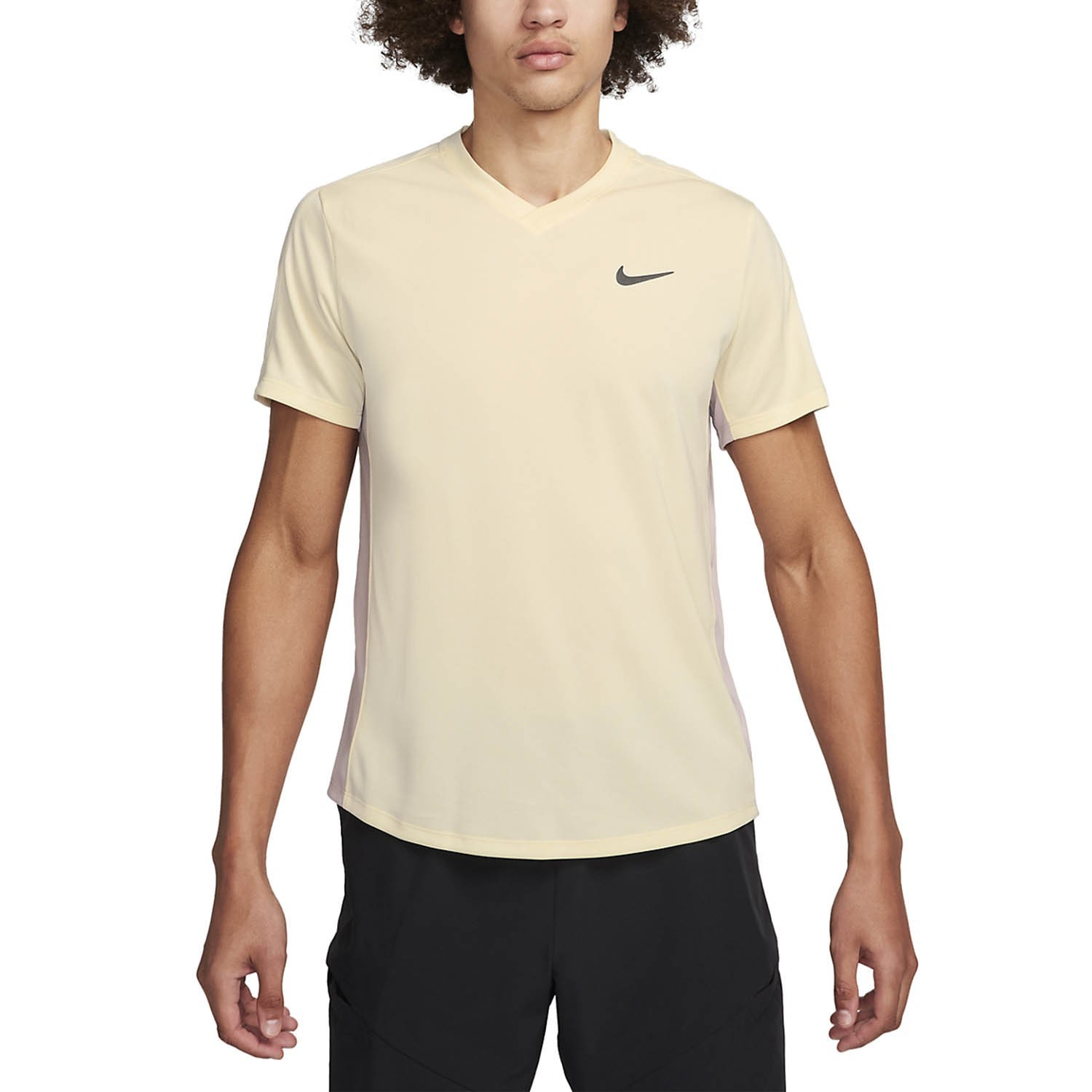 Men’s L Large Nike Court Victory Dri-Fit Tennis Shirt Golf CV2982-113 Coconut