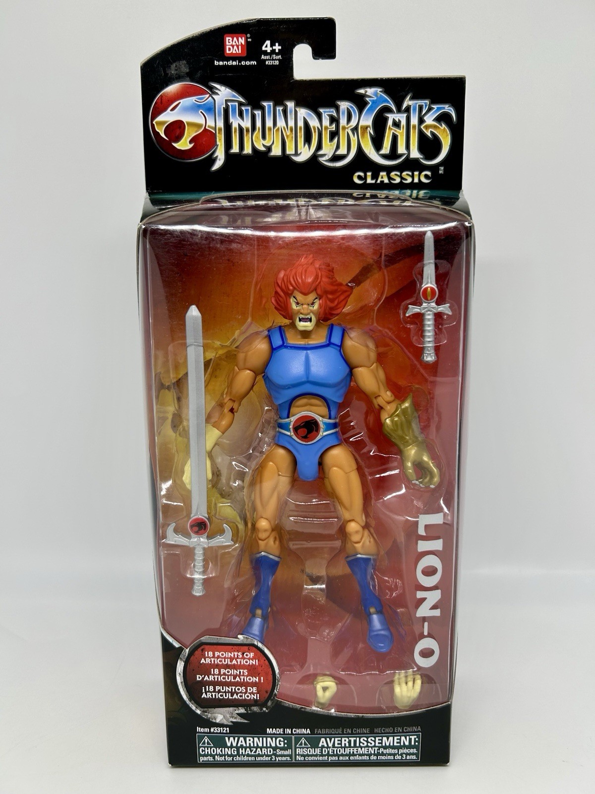 Bandai ThunderCats Classic LION-O 6” Figure with Dagger, Claw, Extra Hand 2011