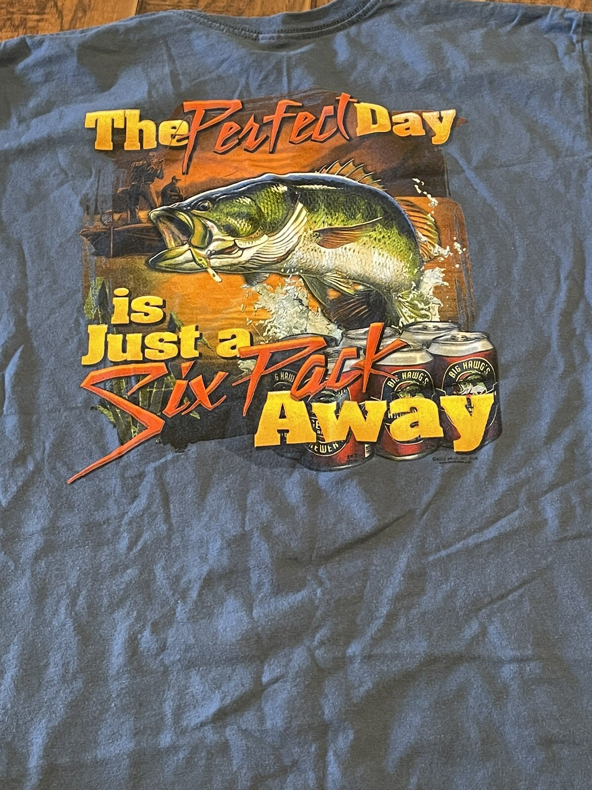 The Perfect Day is just a six pack away short sleeve tee shirt large