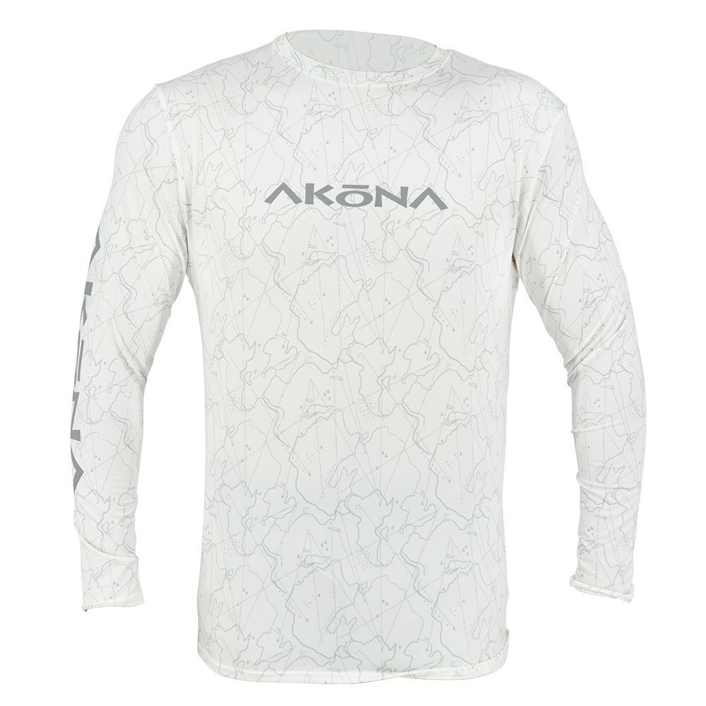 Akona Long Sleeve Mesh Rash Guard Scuba Diving, Snorkeling, White