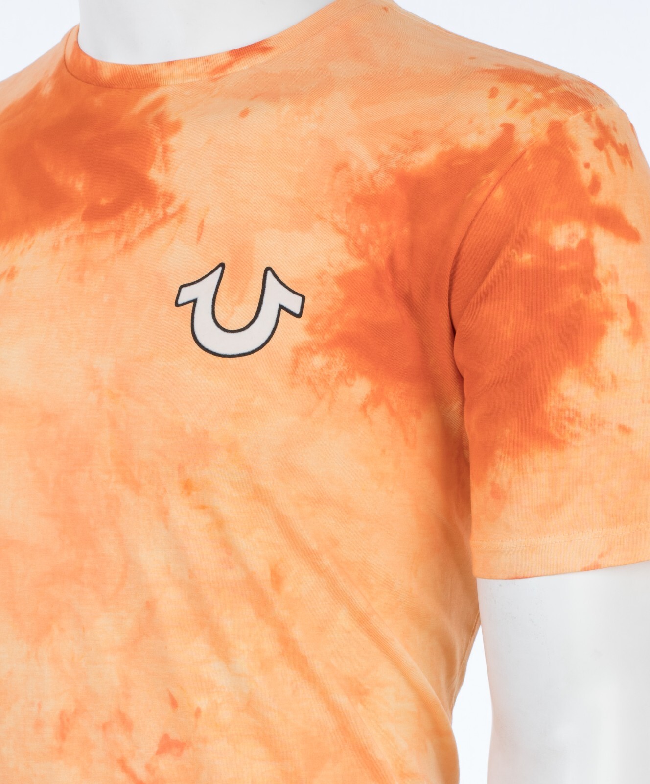 $79 TRUE RELIGION Orange BUDDHA TIE DYE Short Sleeve Designer Graphic T-shirt gallery