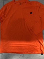 Dickies Performance Long Sleeve Pullover Shirt w/ Pocket Orange Mens XL BNWOT