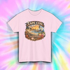 Cape Cod Massachusetts Shirt Beach Lighthouse Coastal Vacation Tee S-5XL