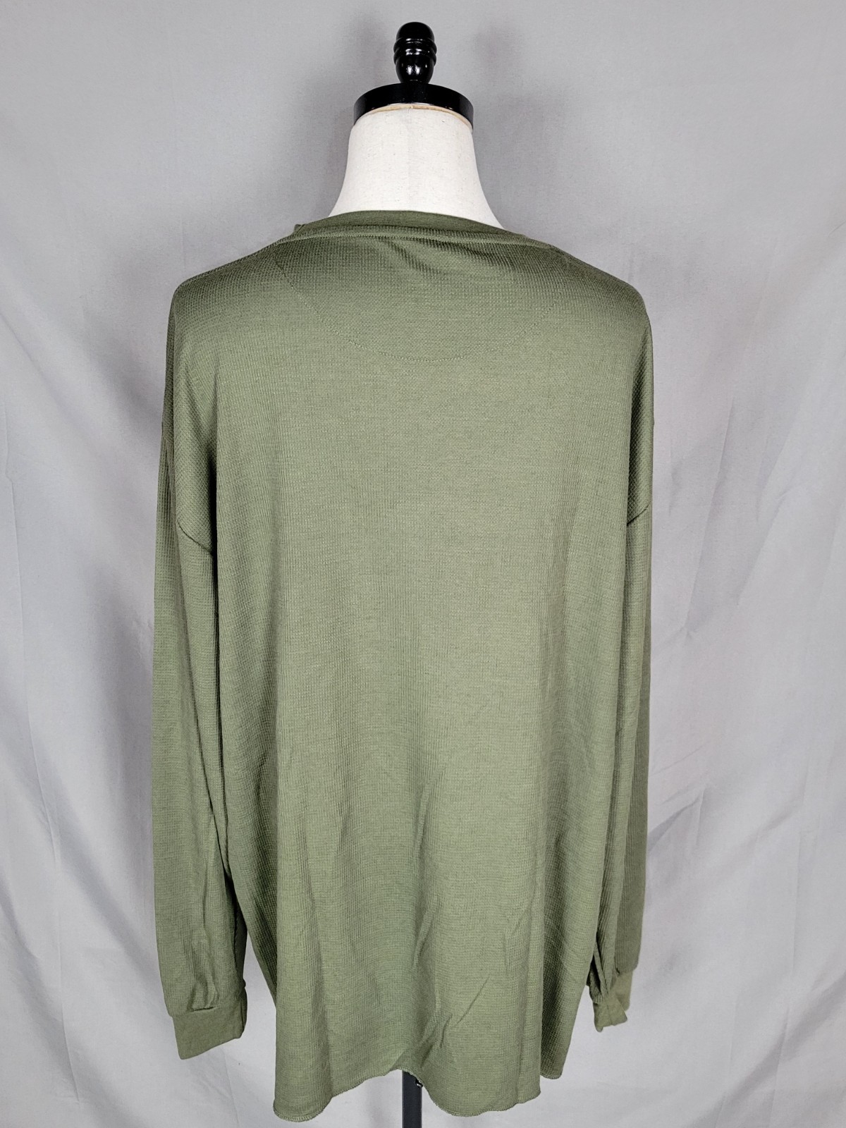 Galaxy Men's 5XL Green Waffle Thermal T-shirt Long Sleeve Cotton/Polyester gallery