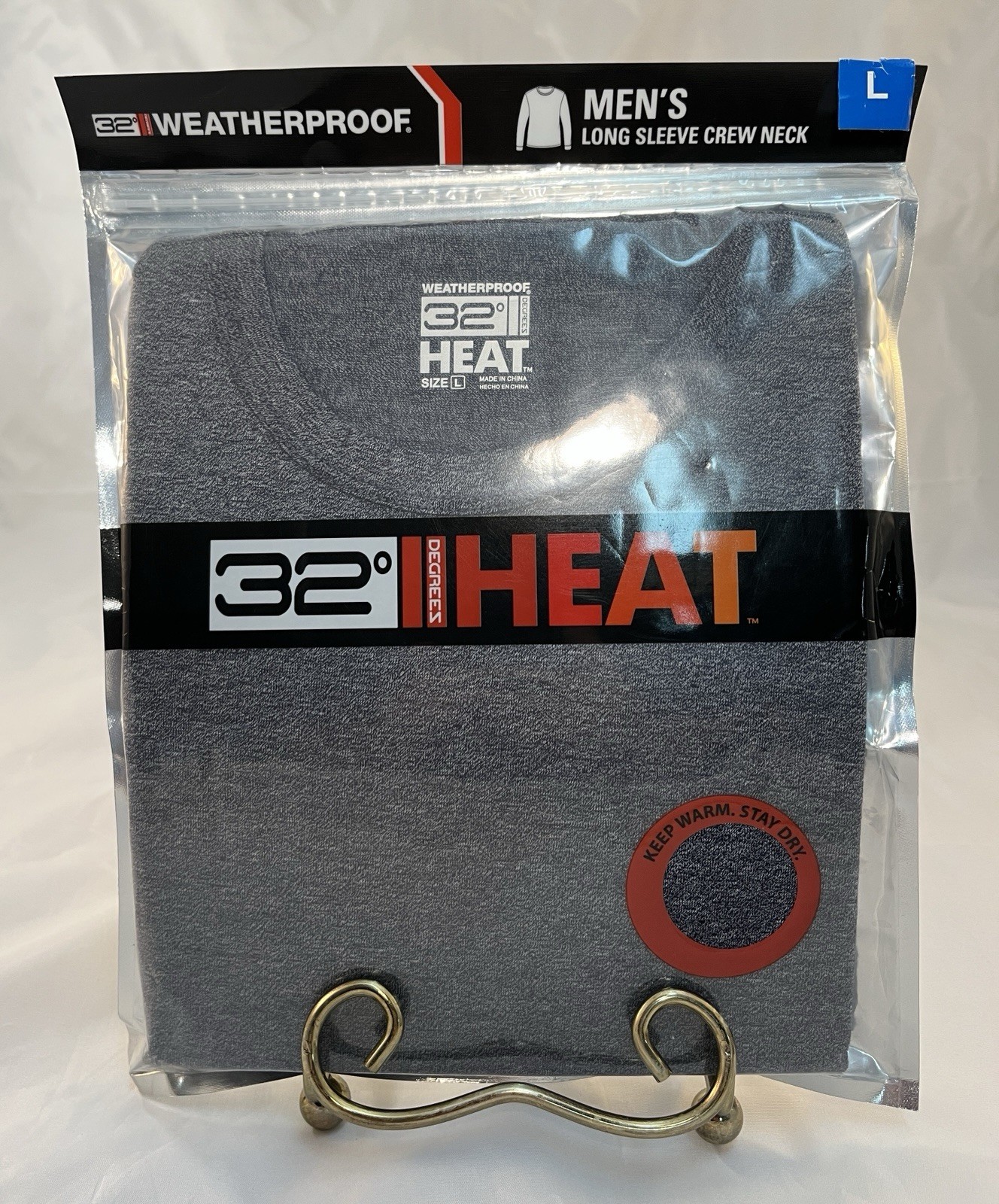 32 Degree Heat Men's Weatherproof Long Sleeve Shirt, Large, Heather Navy gallery