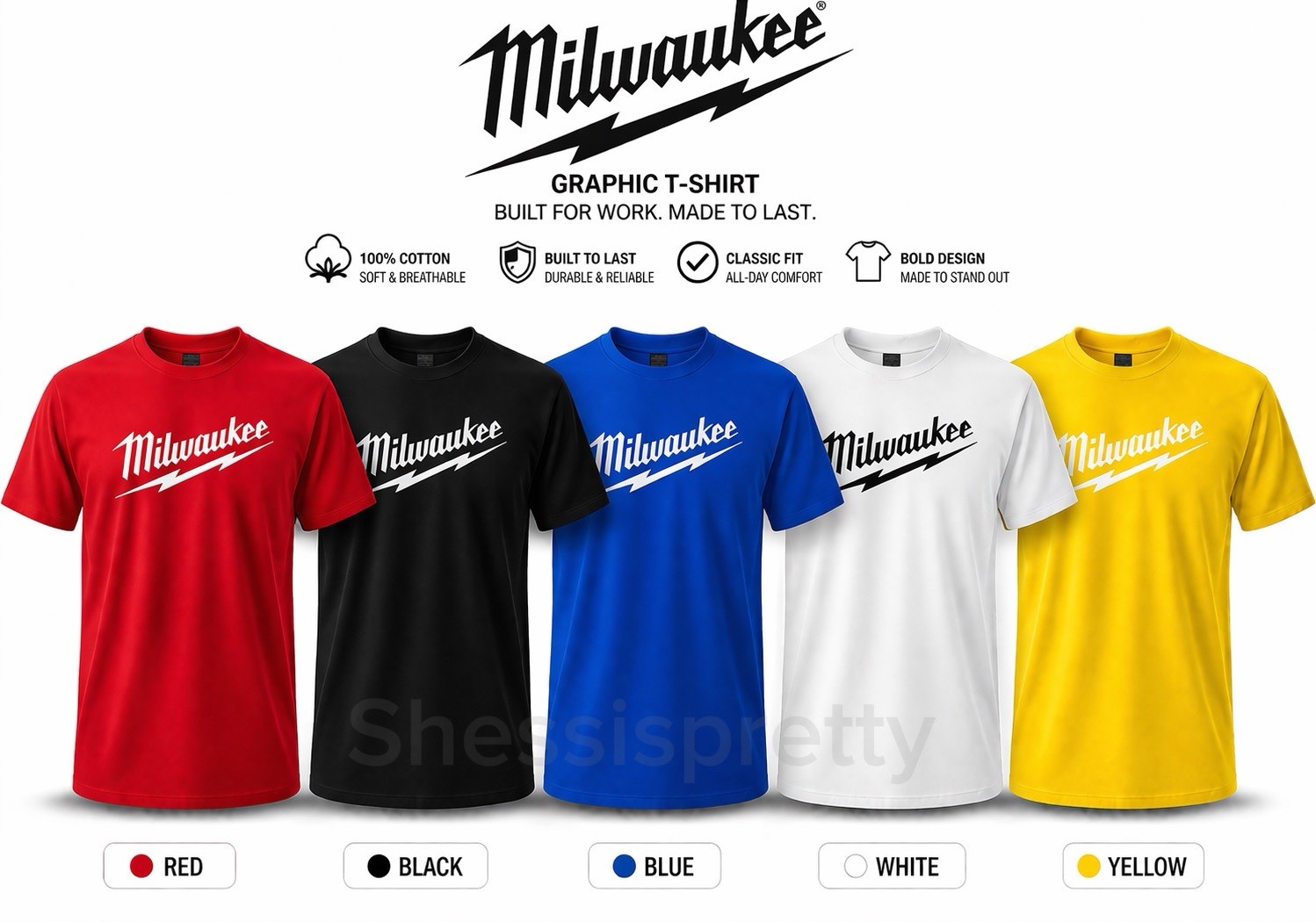 Milwaukee Tools T-Shirt Men’s Graphic Tee Heavy Duty Work Shirt Cotton S/3XL gallery