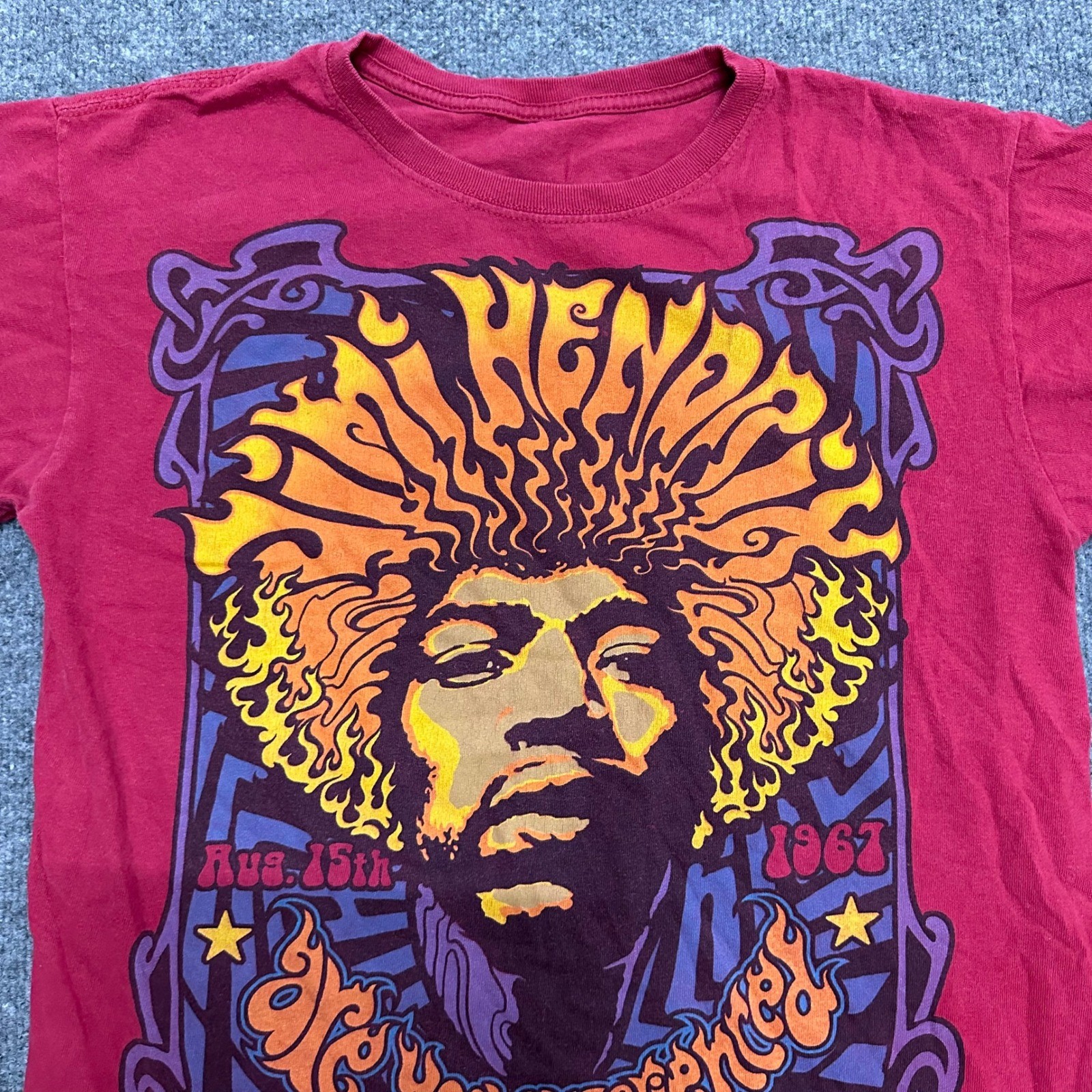 Jimi Hendrix T-Shirt Mens Size M Red Are You Experienced Graphic Rock Band Tee gallery