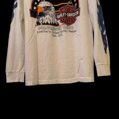 Vintage Harley Davidson Blue Flame Columbus Ohio Long Sleeve T-Shirt REPRINT L