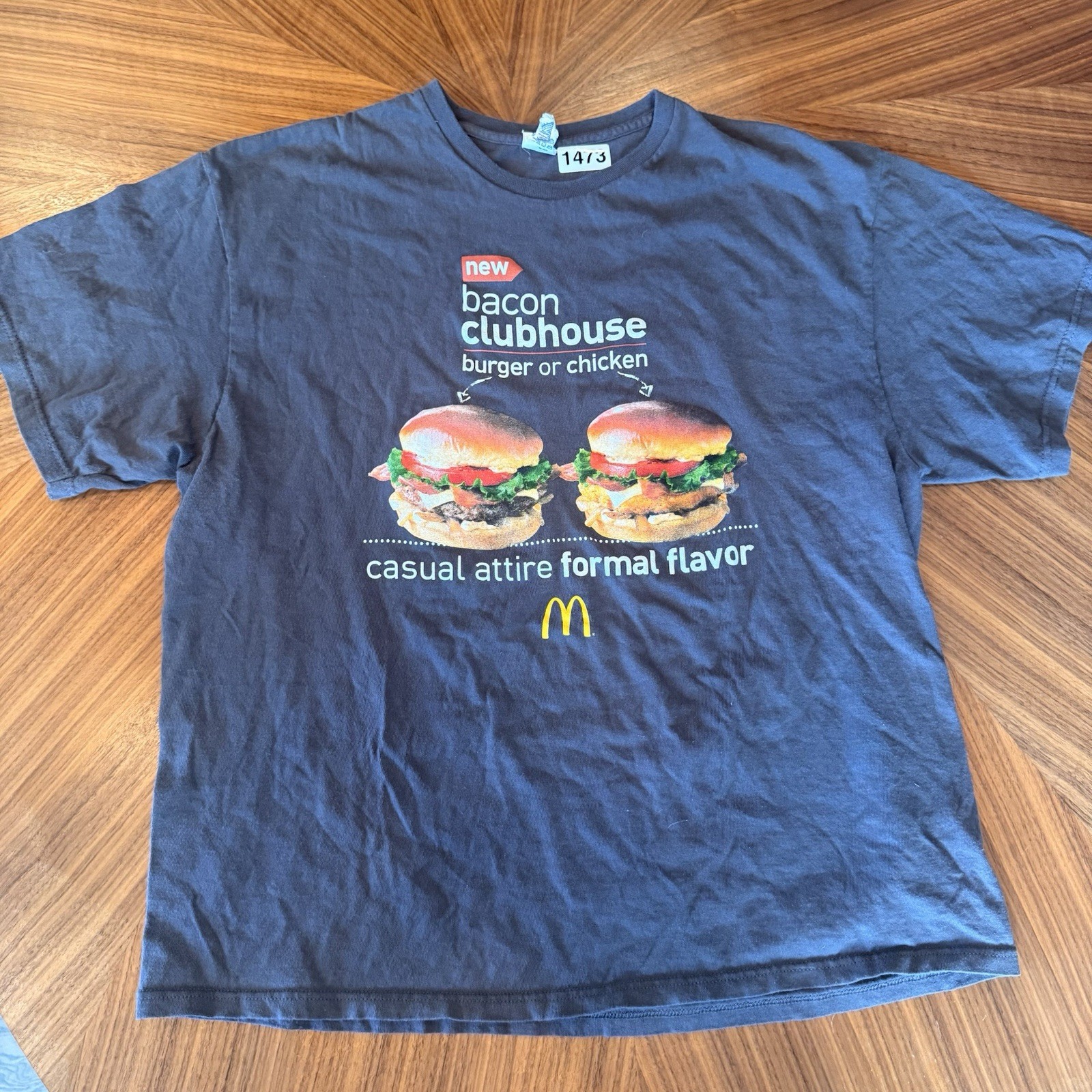 McDonald’s Bacon Clubhouse Sandwich Burger Chicken Formal Flavor Promo Tshirt XL