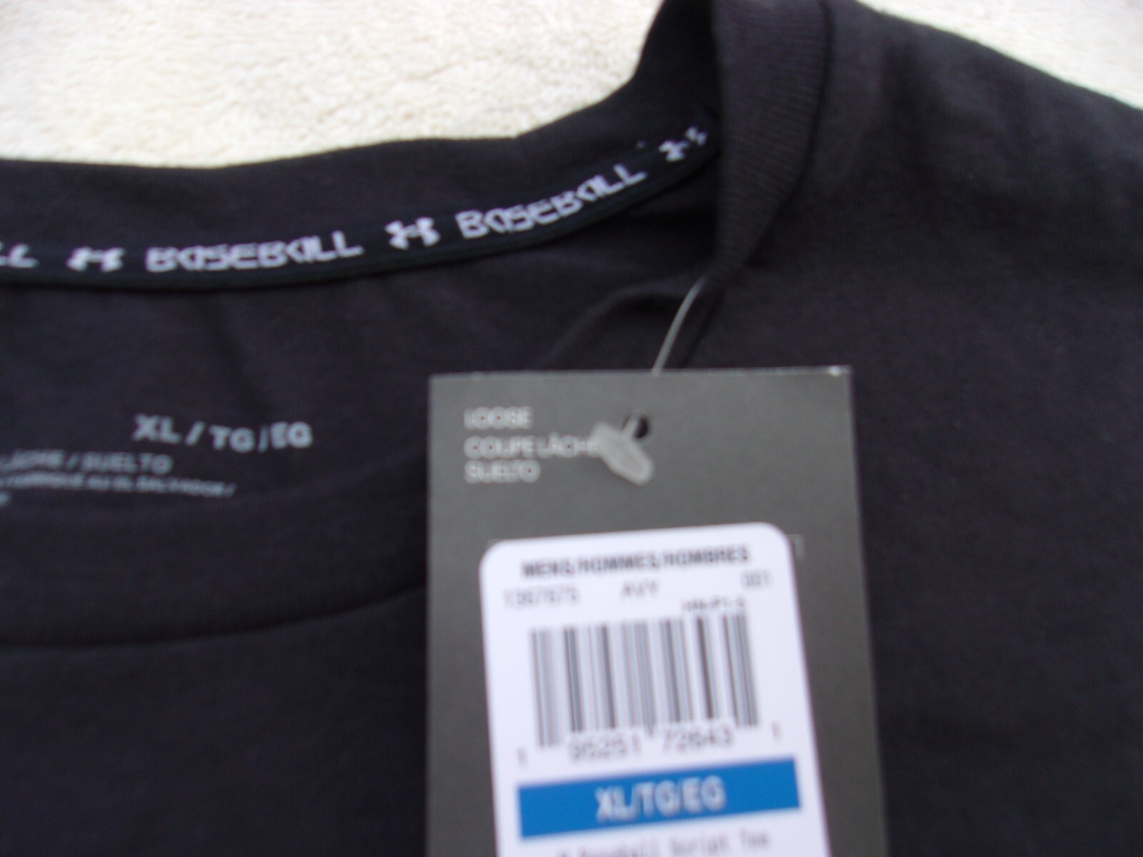 NWT Under Armour loose fit T, men's M - XXL, black, baseball, cotton blend gallery