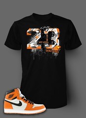 23 Get On My Level 23 Tee Shirt To Complement Jordan 1 Orange Bred Sneaker T